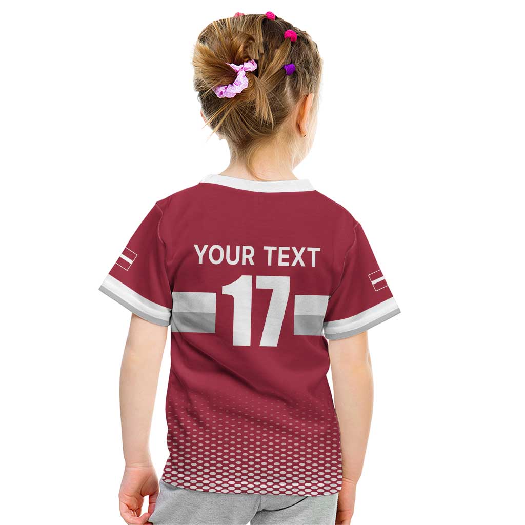 Custom Latvia Ice Hockey Champions Kid T Shirt Come on Latvija Red style