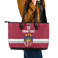 Custom Latvia Ice Hockey Champions Leather Tote Bag Come on Latvija Red style