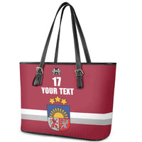 Custom Latvia Ice Hockey Champions Leather Tote Bag Come on Latvija Red style