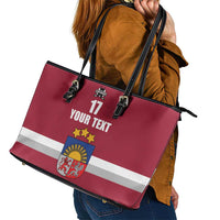 Custom Latvia Ice Hockey Champions Leather Tote Bag Come on Latvija Red style