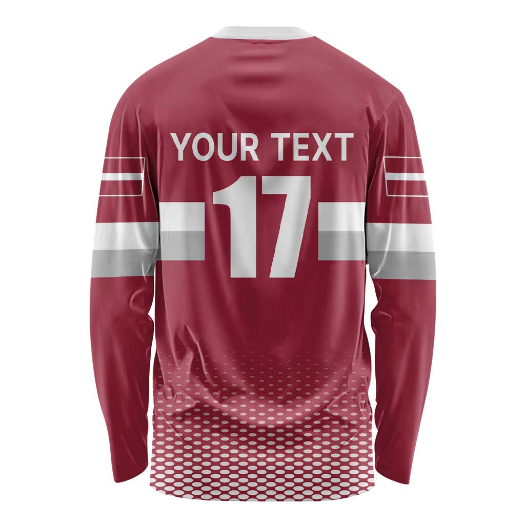 Custom Latvia Ice Hockey Champions Long Sleeve Shirt Come on Latvija Red style