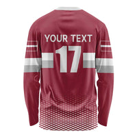 Custom Latvia Ice Hockey Champions Long Sleeve Shirt Come on Latvija Red style