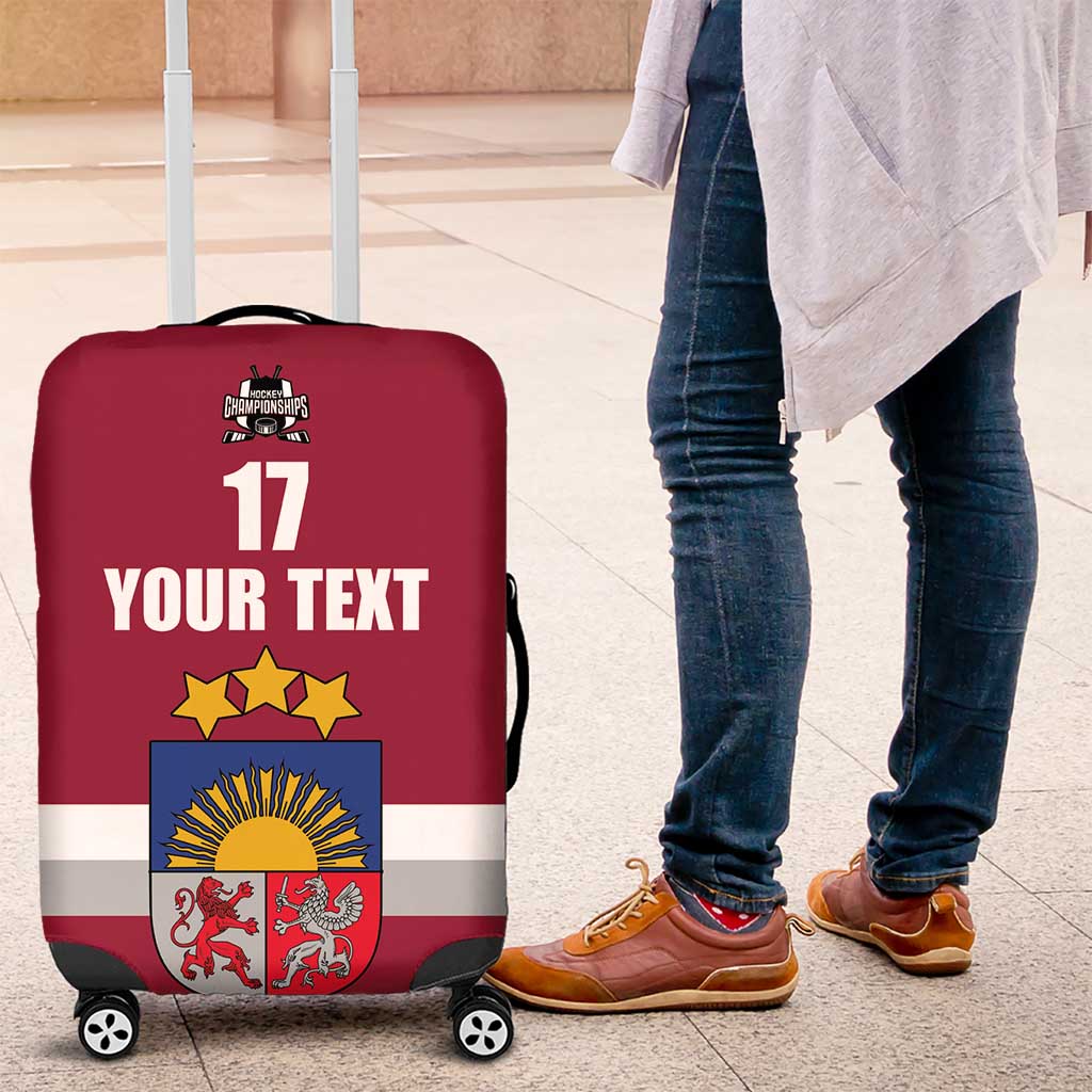 Custom Latvia Ice Hockey Champions Luggage Cover Come on Latvija Red style