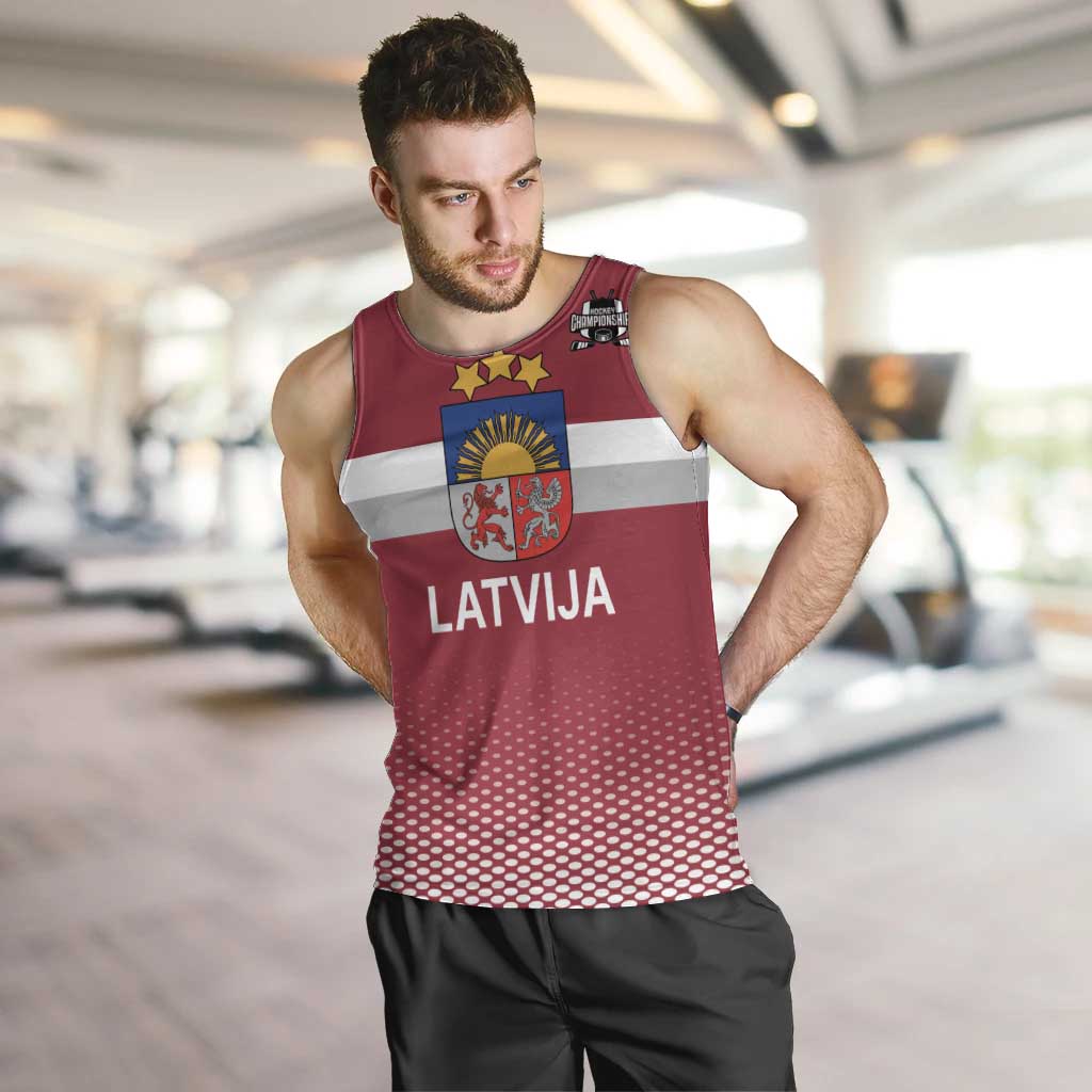 Custom Latvia Ice Hockey Champions Men Tank Top Come on Latvija Red style