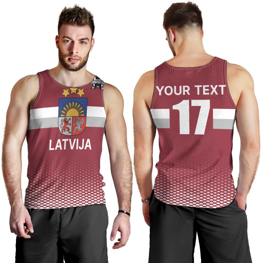 Custom Latvia Ice Hockey Champions Men Tank Top Come on Latvija Red style