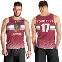 Custom Latvia Ice Hockey Champions Men Tank Top Come on Latvija Red style