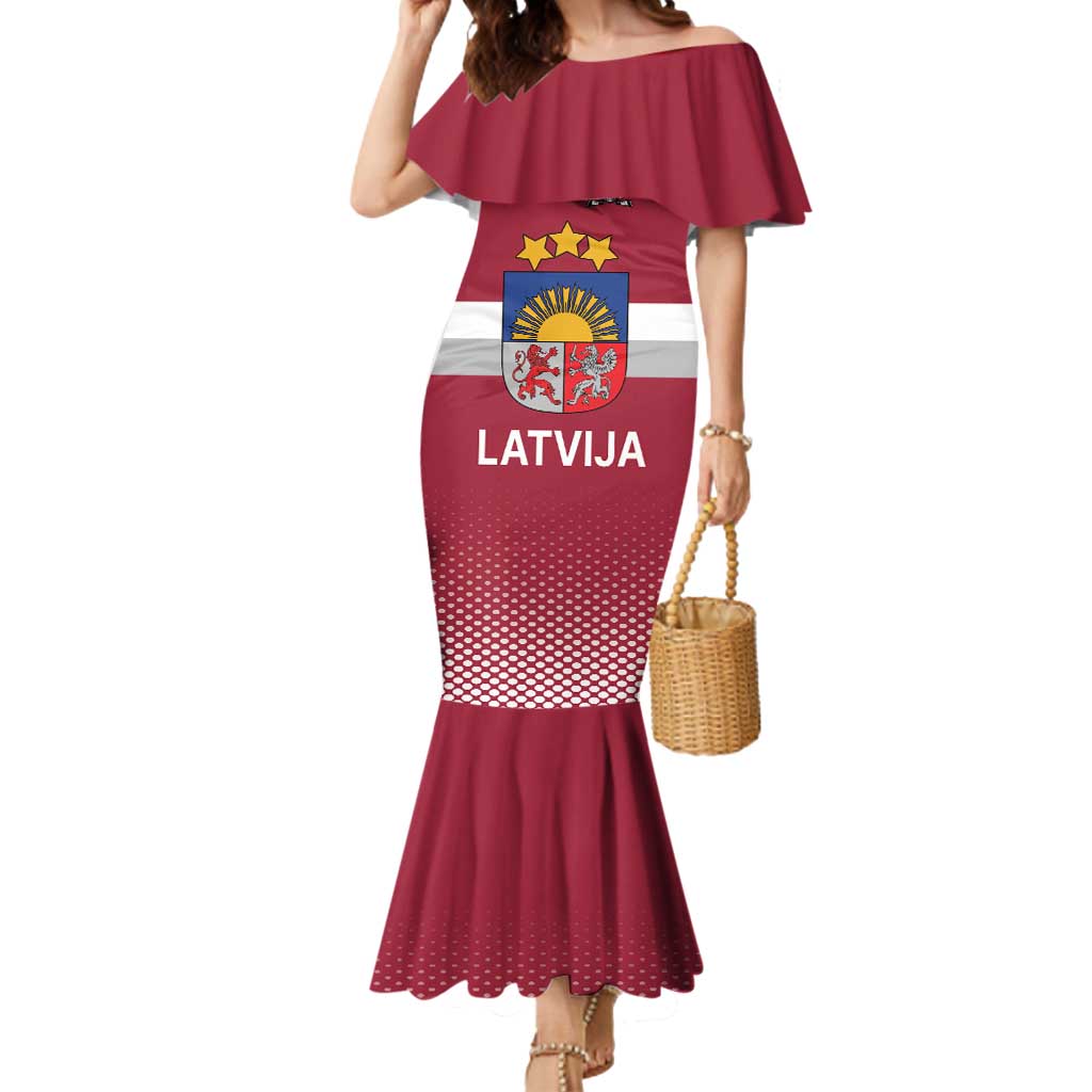 Custom Latvia Ice Hockey Champions Mermaid Dress Come on Latvija Red style