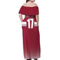 Custom Latvia Ice Hockey Champions Off Shoulder Maxi Dress Come on Latvija Red style