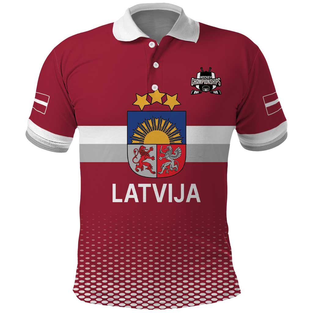 Custom Latvia Ice Hockey Champions Polo Shirt Come on Latvija Red style