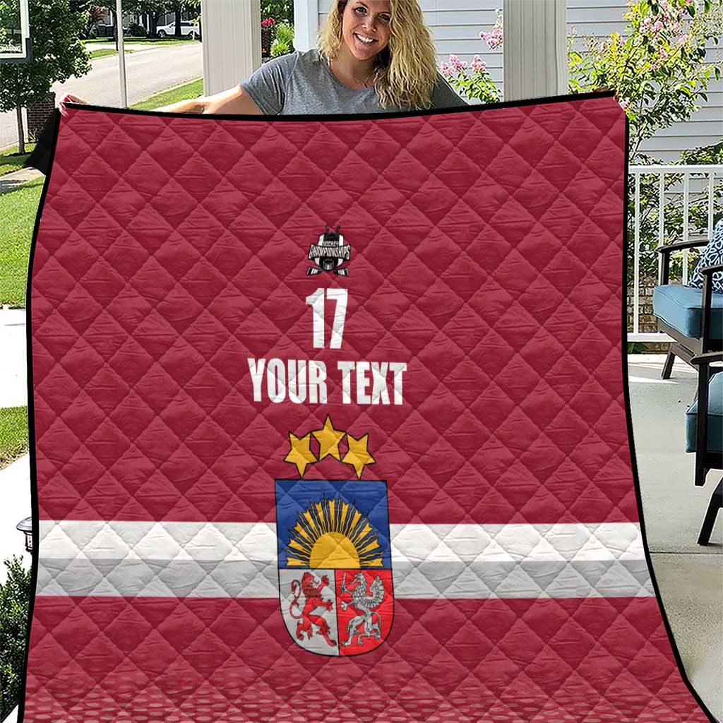 Custom Latvia Ice Hockey Champions Quilt Come on Latvija Red style