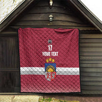Custom Latvia Ice Hockey Champions Quilt Come on Latvija Red style