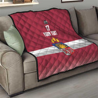 Custom Latvia Ice Hockey Champions Quilt Come on Latvija Red style
