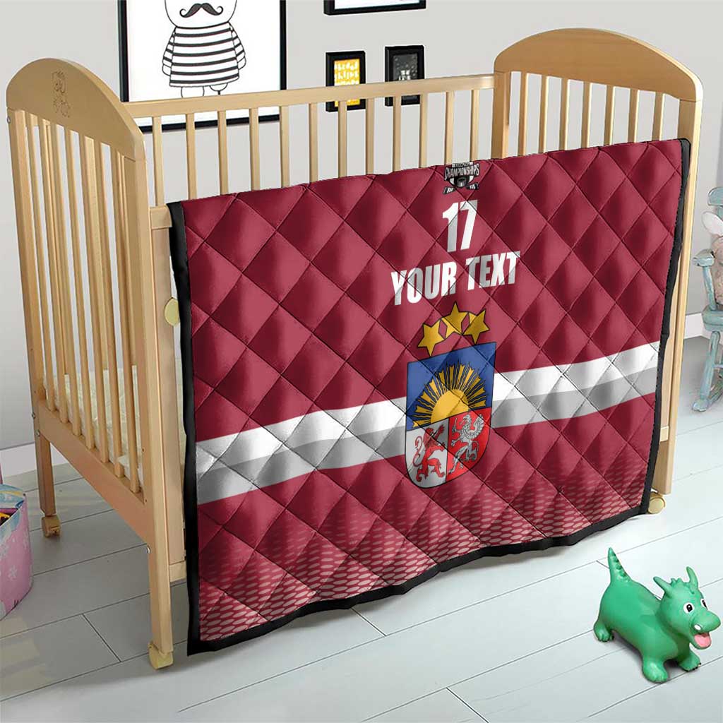 Custom Latvia Ice Hockey Champions Quilt Come on Latvija Red style