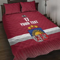 Custom Latvia Ice Hockey Champions Quilt Bed Set Come on Latvija Red style