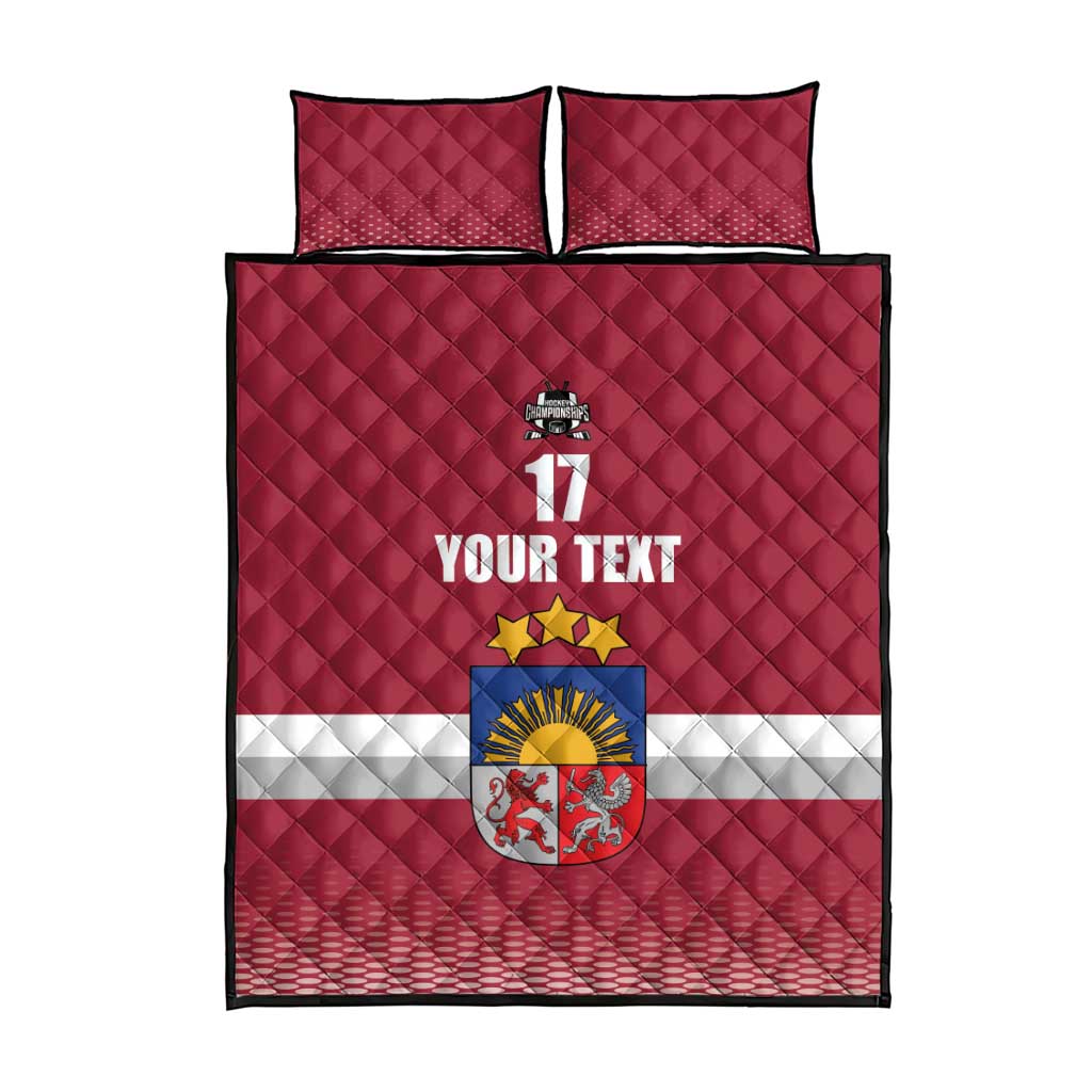 Custom Latvia Ice Hockey Champions Quilt Bed Set Come on Latvija Red style