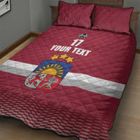 Custom Latvia Ice Hockey Champions Quilt Bed Set Come on Latvija Red style