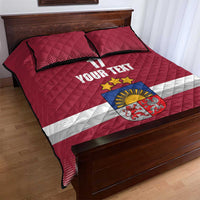 Custom Latvia Ice Hockey Champions Quilt Bed Set Come on Latvija Red style