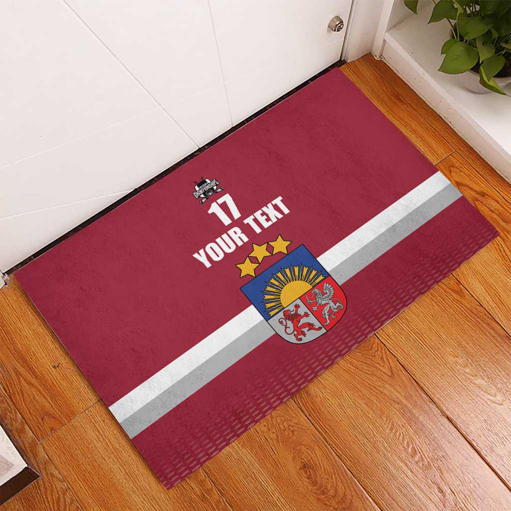 Custom Latvia Ice Hockey Champions Rubber Doormat Come on Latvija Red style