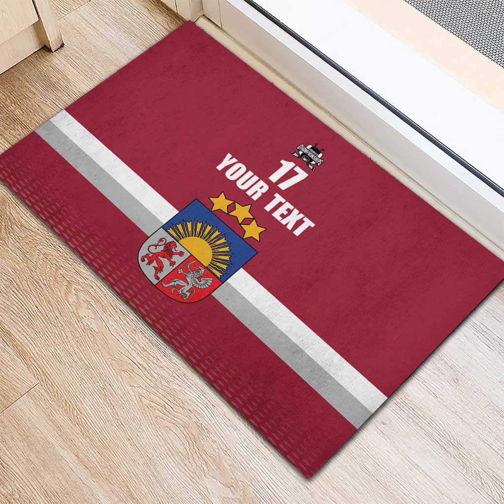 Custom Latvia Ice Hockey Champions Rubber Doormat Come on Latvija Red style