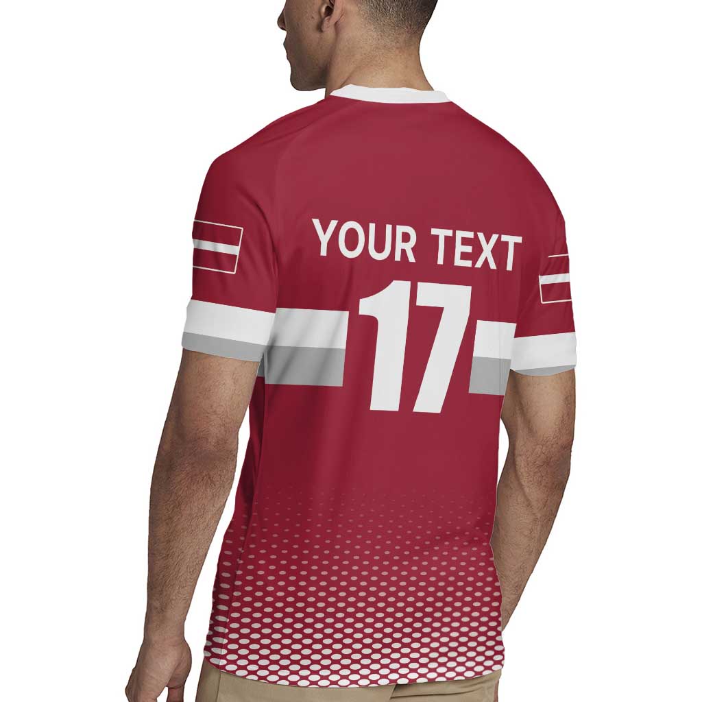 Custom Latvia Ice Hockey Champions Rugby Jersey Come on Latvija Red style