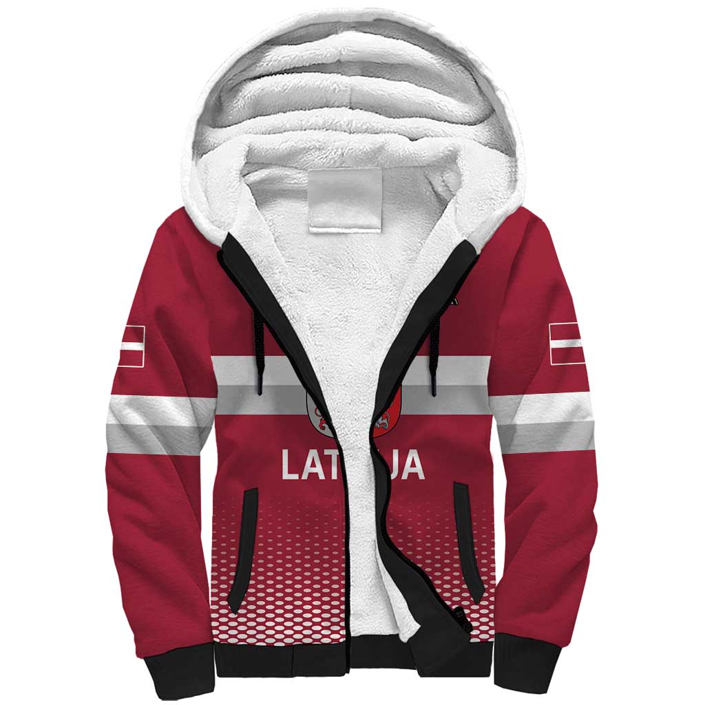 Custom Latvia Ice Hockey Champions Sherpa Hoodie Come on Latvija Red style