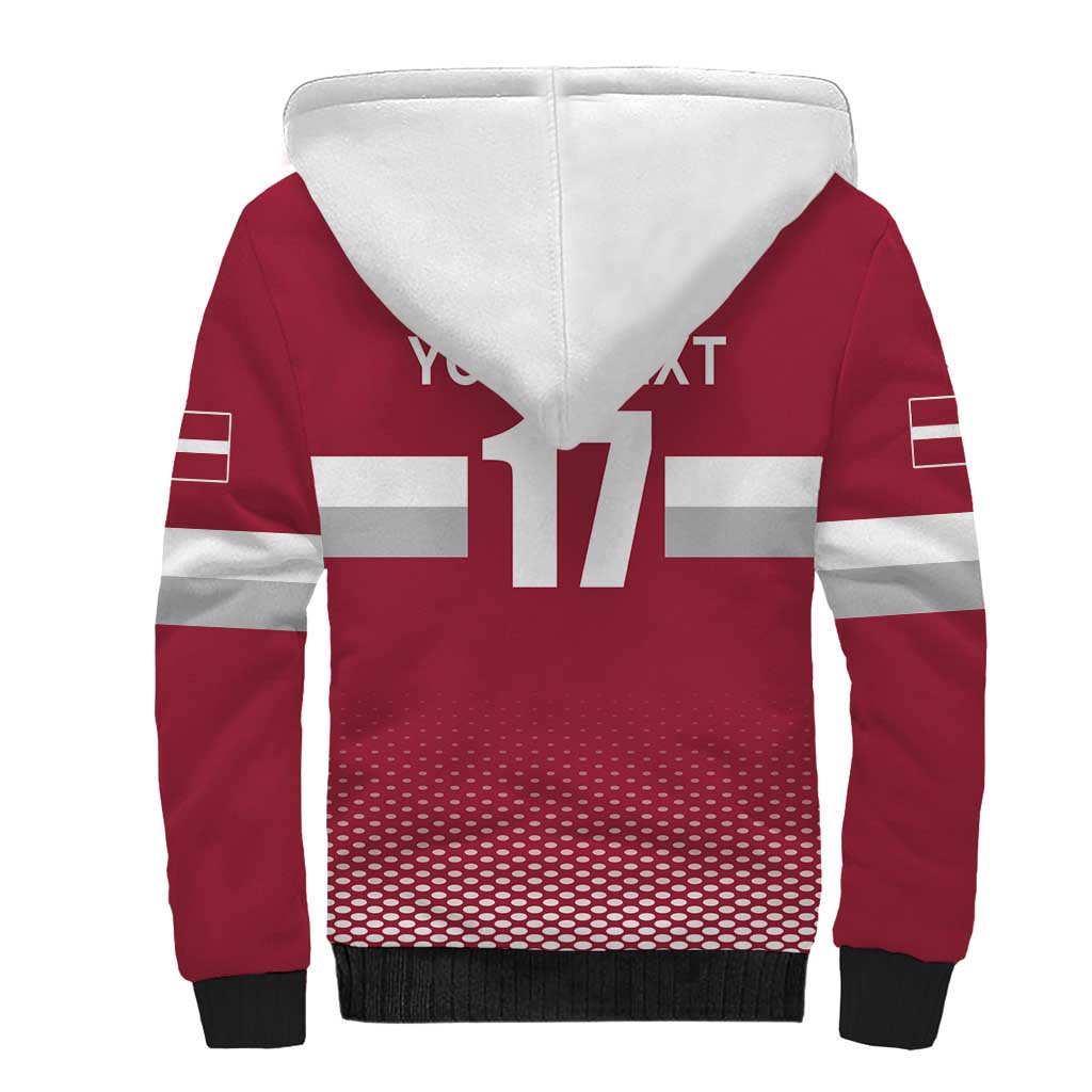 Custom Latvia Ice Hockey Champions Sherpa Hoodie Come on Latvija Red style