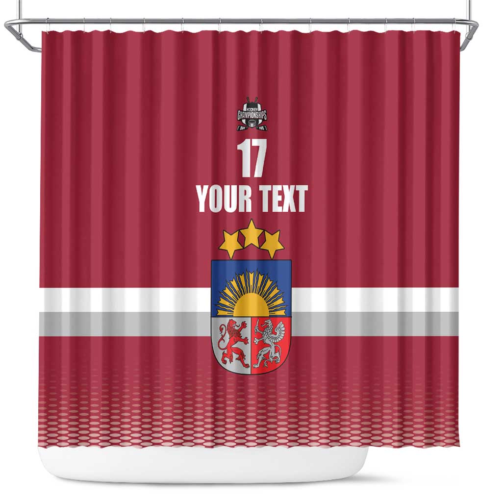 Custom Latvia Ice Hockey Champions Shower Curtain Come on Latvija Red style