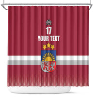 Custom Latvia Ice Hockey Champions Shower Curtain Come on Latvija Red style