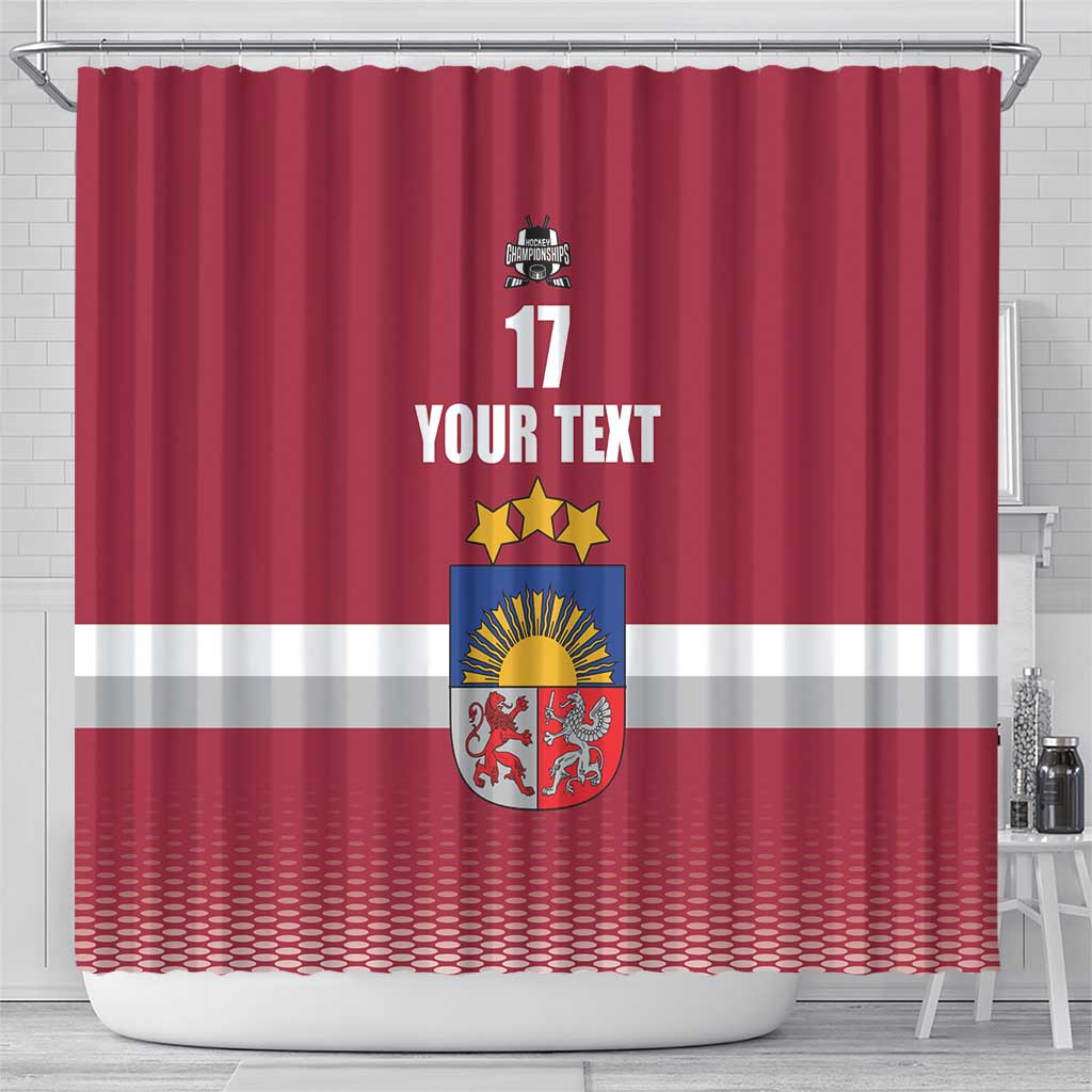 Custom Latvia Ice Hockey Champions Shower Curtain Come on Latvija Red style