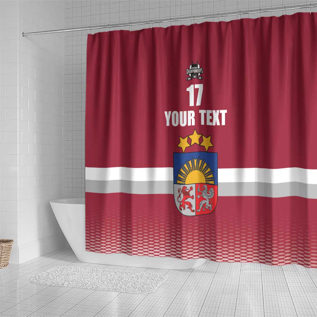 Custom Latvia Ice Hockey Champions Shower Curtain Come on Latvija Red style