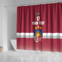 Custom Latvia Ice Hockey Champions Shower Curtain Come on Latvija Red style