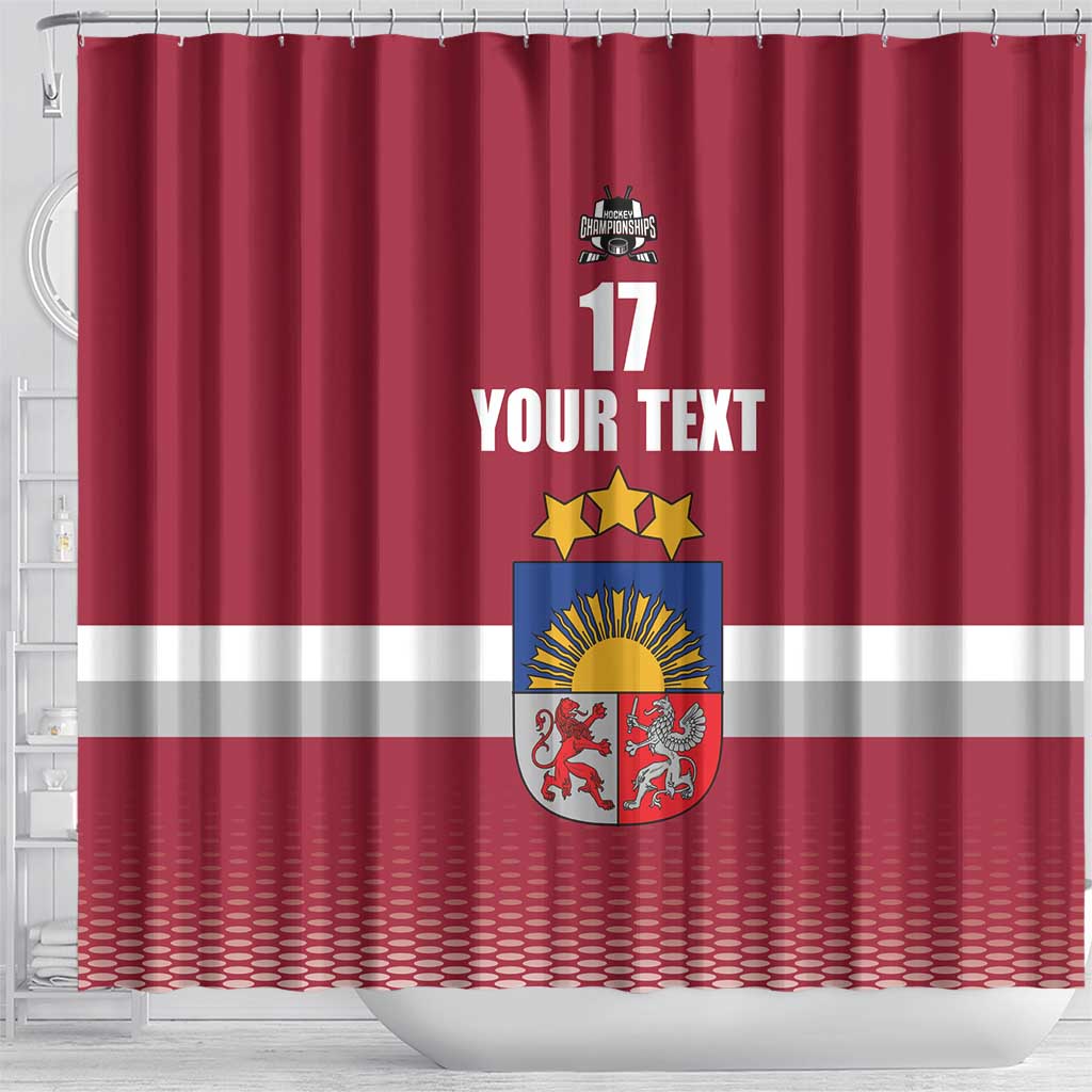 Custom Latvia Ice Hockey Champions Shower Curtain Come on Latvija Red style