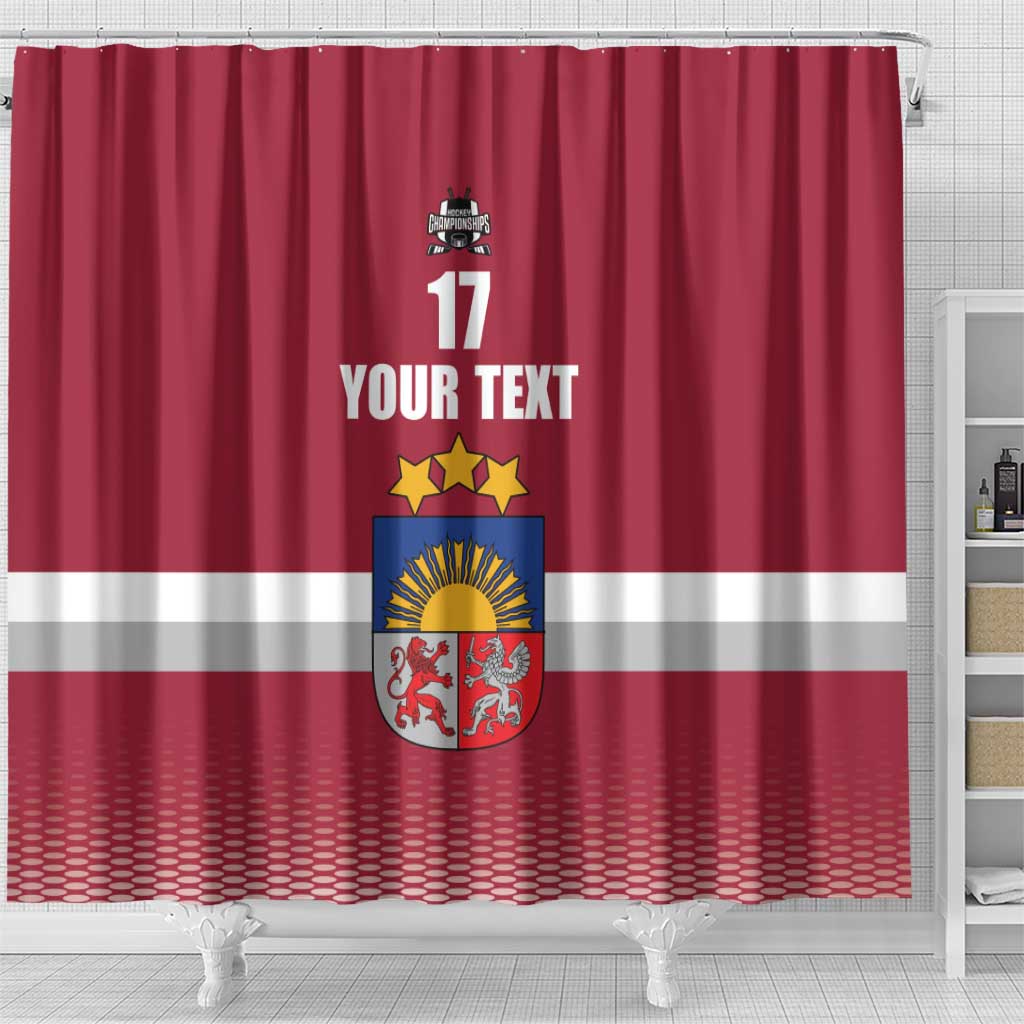 Custom Latvia Ice Hockey Champions Shower Curtain Come on Latvija Red style