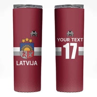 Custom Latvia Ice Hockey Champions Skinny Tumbler Come on Latvija Red style