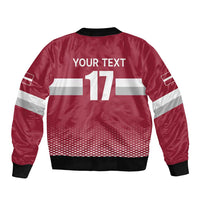 Custom Latvia Ice Hockey Champions Sleeve Zip Bomber Jacket Come on Latvija Red style