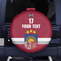 Custom Latvia Ice Hockey Champions Spare Tire Cover Come on Latvija Red style