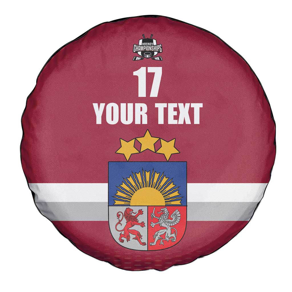 Custom Latvia Ice Hockey Champions Spare Tire Cover Come on Latvija Red style