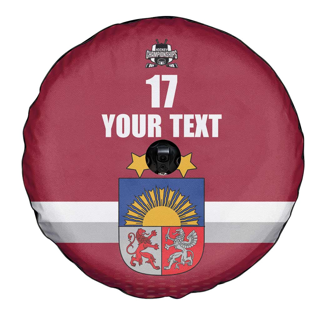 Custom Latvia Ice Hockey Champions Spare Tire Cover Come on Latvija Red style