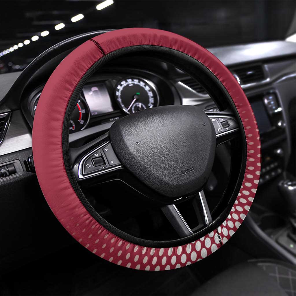 Latvia Ice Hockey Champions Steering Wheel Cover Come on Latvija Red style