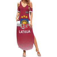 Custom Latvia Ice Hockey Champions Summer Maxi Dress Come on Latvija Red style