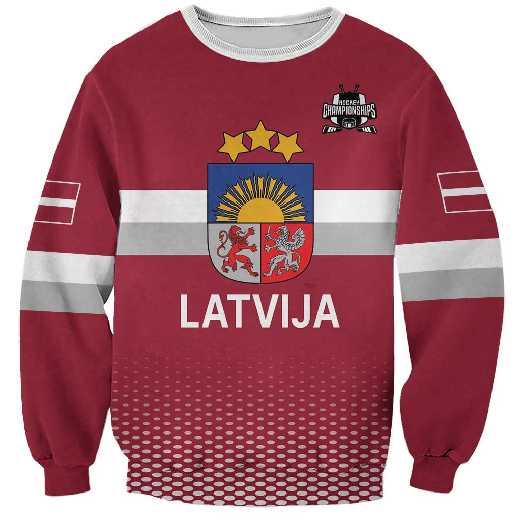 Custom Latvia Ice Hockey Champions Sweatshirt Come on Latvija Red style
