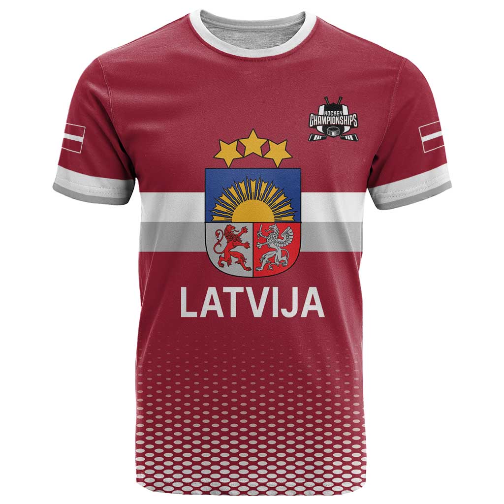 Custom Latvia Ice Hockey Champions T Shirt Come on Latvija Red style