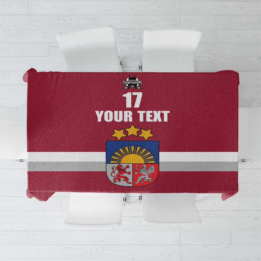 Custom Latvia Ice Hockey Champions Tablecloth Come on Latvija Red style