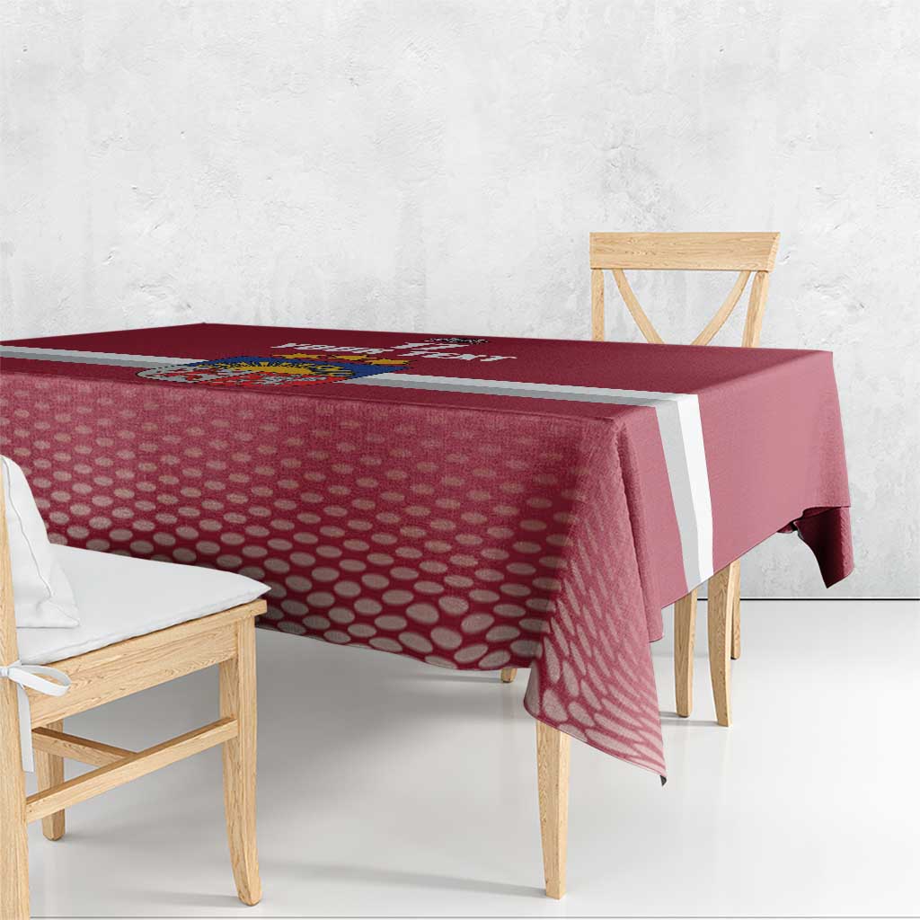 Custom Latvia Ice Hockey Champions Tablecloth Come on Latvija Red style