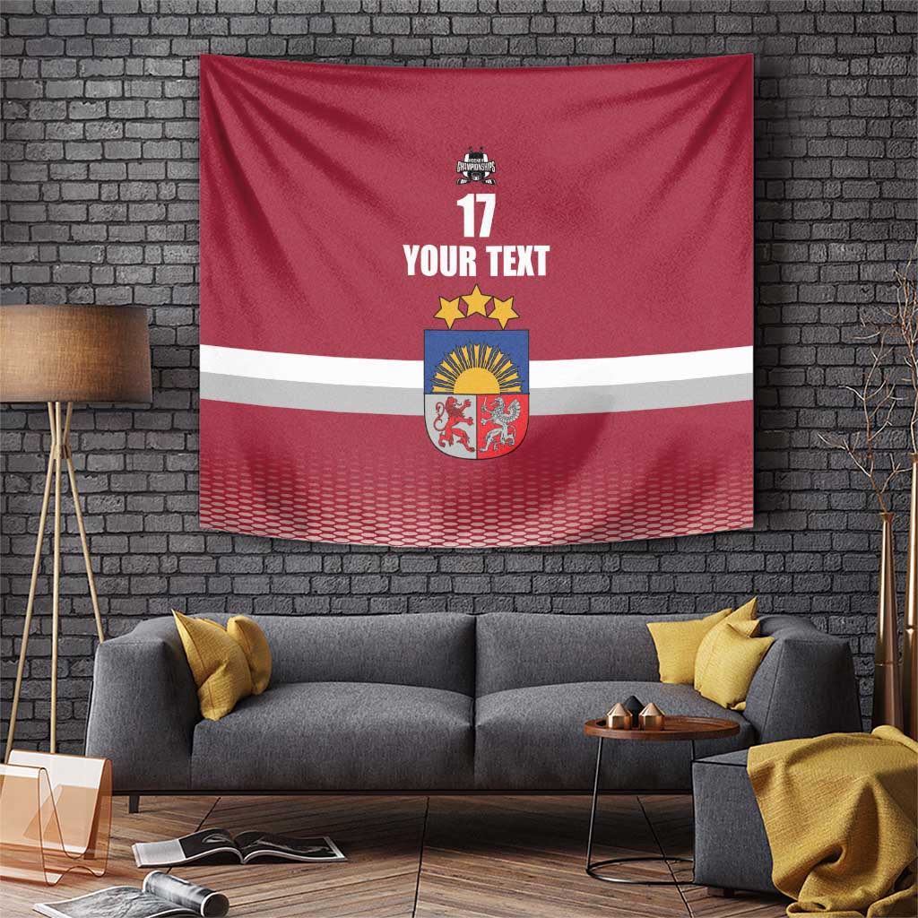 Custom Latvia Ice Hockey Champions Tapestry Come on Latvija Red style