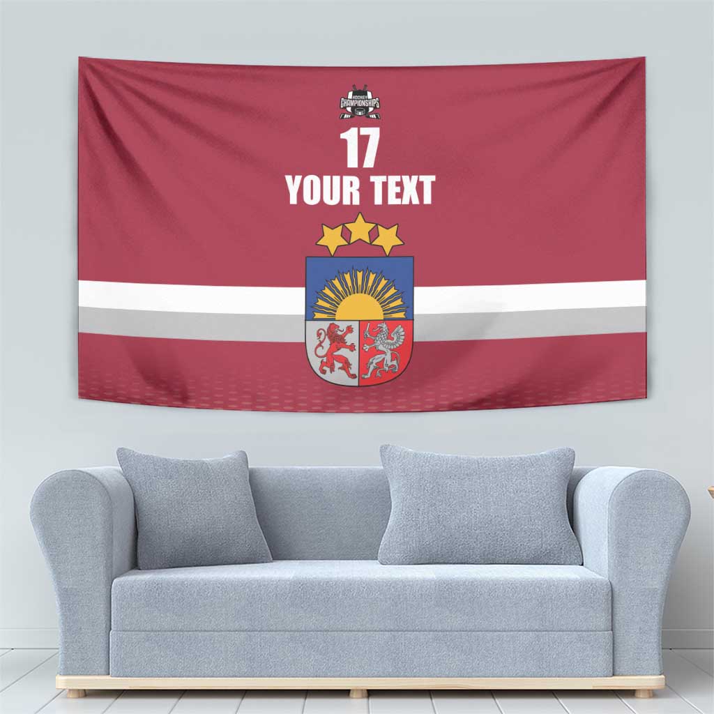 Custom Latvia Ice Hockey Champions Tapestry Come on Latvija Red style