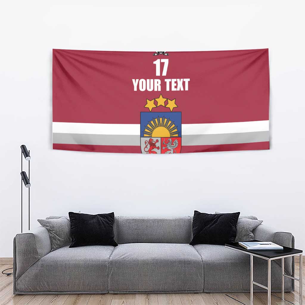 Custom Latvia Ice Hockey Champions Tapestry Come on Latvija Red style