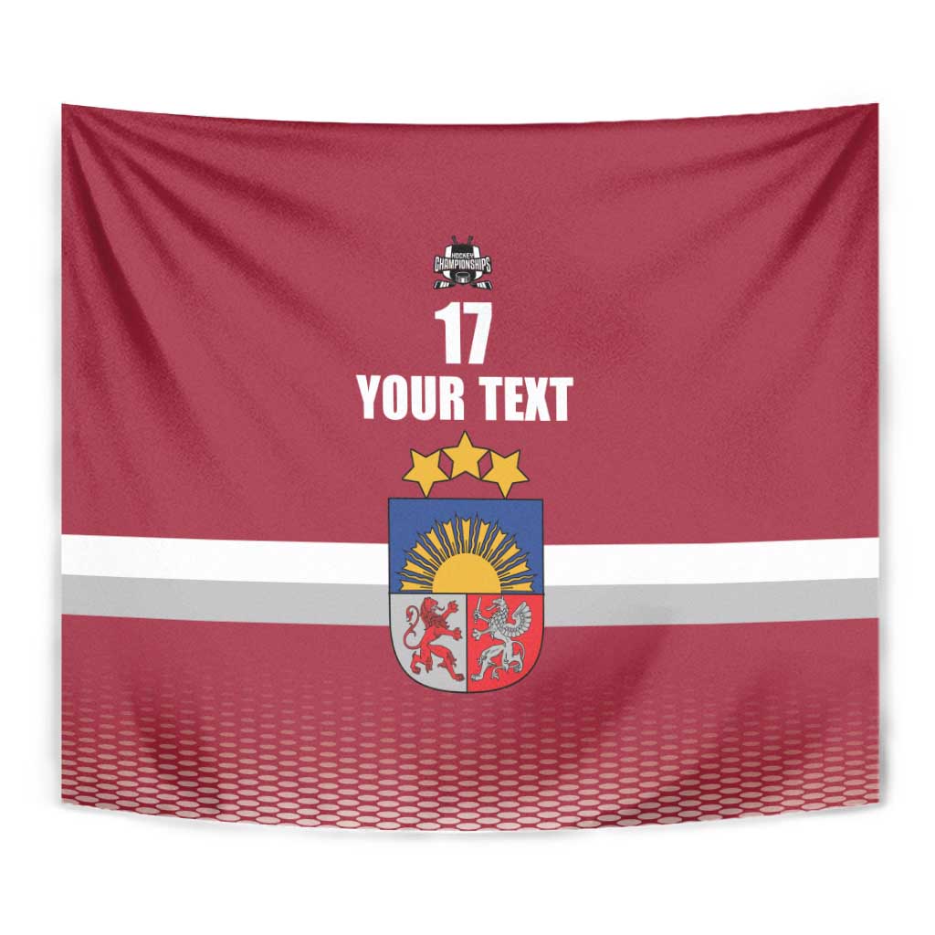 Custom Latvia Ice Hockey Champions Tapestry Come on Latvija Red style