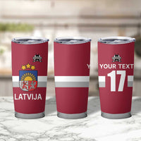 Custom Latvia Ice Hockey Champions Tumbler Cup Come on Latvija Red style