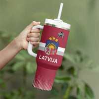 Custom Latvia Ice Hockey Champions Tumbler With Handle Come on Latvija Red style